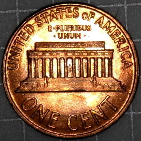 1960-D-Lincoln-Memorial-Cent-With-Die-Clash-On-Reverse-From-OBW-BU-Roll